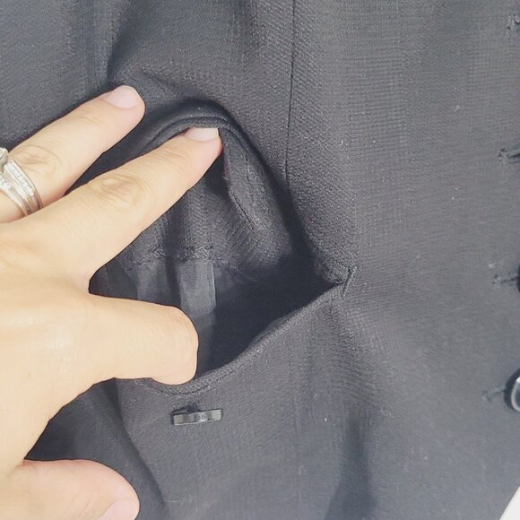 RW&CO. Women's Black Front Pockets Sleeveless Button Front Waistcoat Size Large - Picture 3 of 8